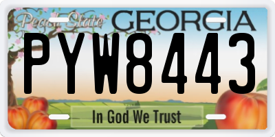 GA license plate PYW8443