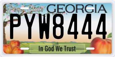 GA license plate PYW8444