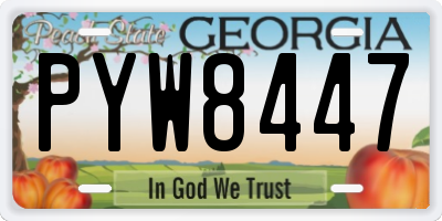 GA license plate PYW8447