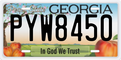 GA license plate PYW8450