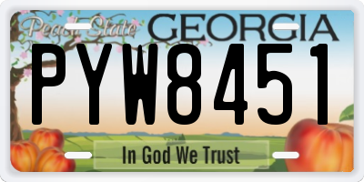 GA license plate PYW8451