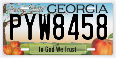 GA license plate PYW8458
