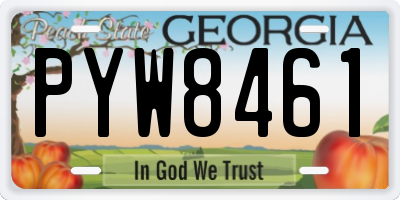 GA license plate PYW8461