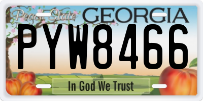 GA license plate PYW8466