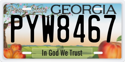 GA license plate PYW8467