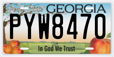 GA license plate PYW8470