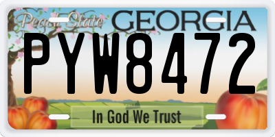 GA license plate PYW8472