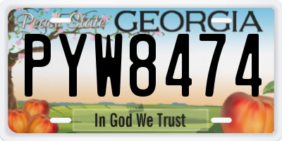 GA license plate PYW8474