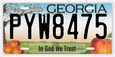 GA license plate PYW8475