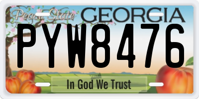 GA license plate PYW8476