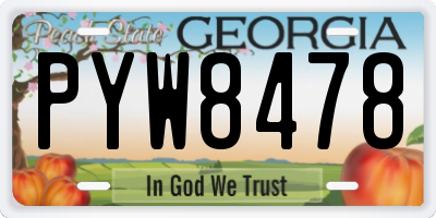GA license plate PYW8478