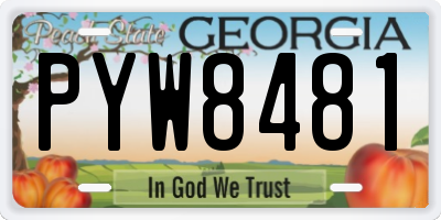 GA license plate PYW8481