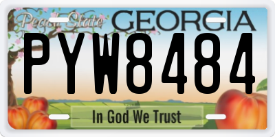 GA license plate PYW8484