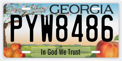 GA license plate PYW8486