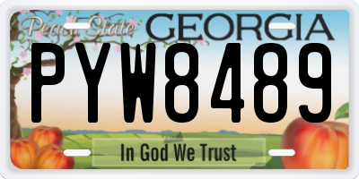 GA license plate PYW8489
