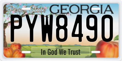 GA license plate PYW8490