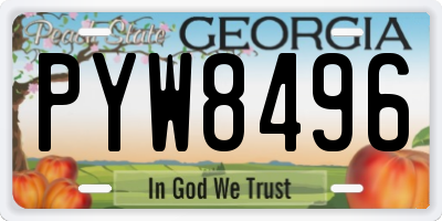 GA license plate PYW8496
