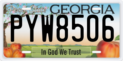 GA license plate PYW8506