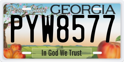 GA license plate PYW8577