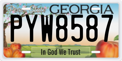 GA license plate PYW8587