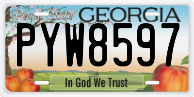 GA license plate PYW8597