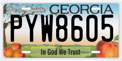 GA license plate PYW8605
