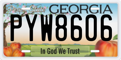 GA license plate PYW8606