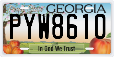 GA license plate PYW8610