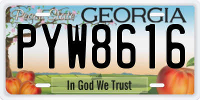 GA license plate PYW8616