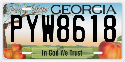 GA license plate PYW8618