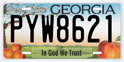 GA license plate PYW8621