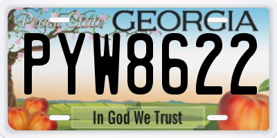GA license plate PYW8622