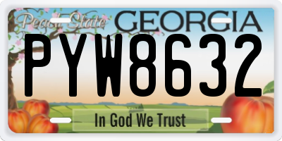 GA license plate PYW8632