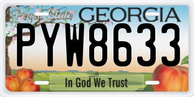GA license plate PYW8633