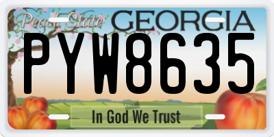 GA license plate PYW8635