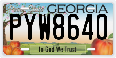 GA license plate PYW8640
