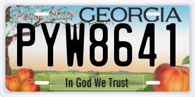 GA license plate PYW8641