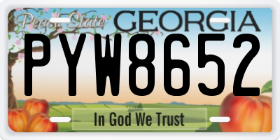 GA license plate PYW8652