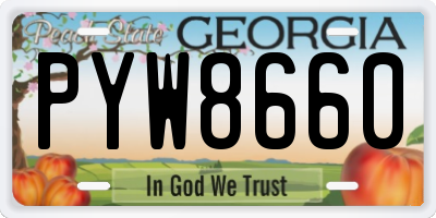 GA license plate PYW8660