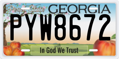 GA license plate PYW8672