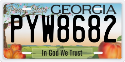 GA license plate PYW8682