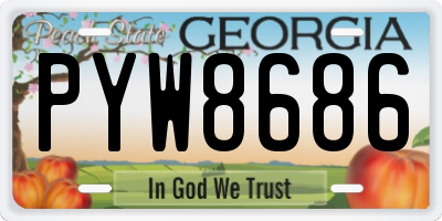 GA license plate PYW8686