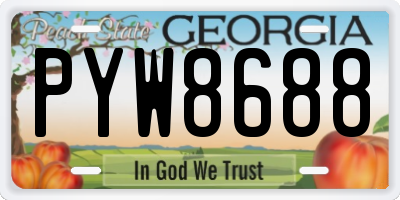 GA license plate PYW8688