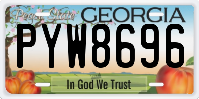 GA license plate PYW8696