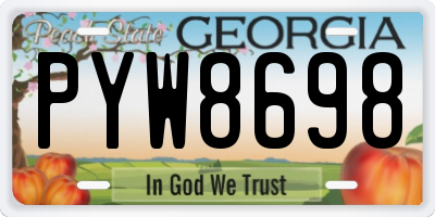 GA license plate PYW8698