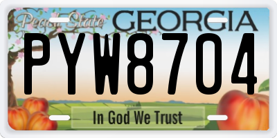 GA license plate PYW8704