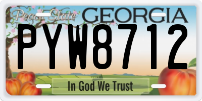 GA license plate PYW8712