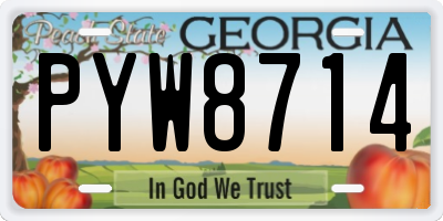 GA license plate PYW8714
