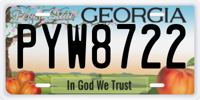 GA license plate PYW8722