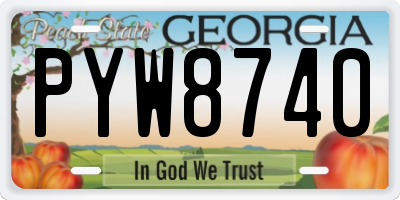 GA license plate PYW8740